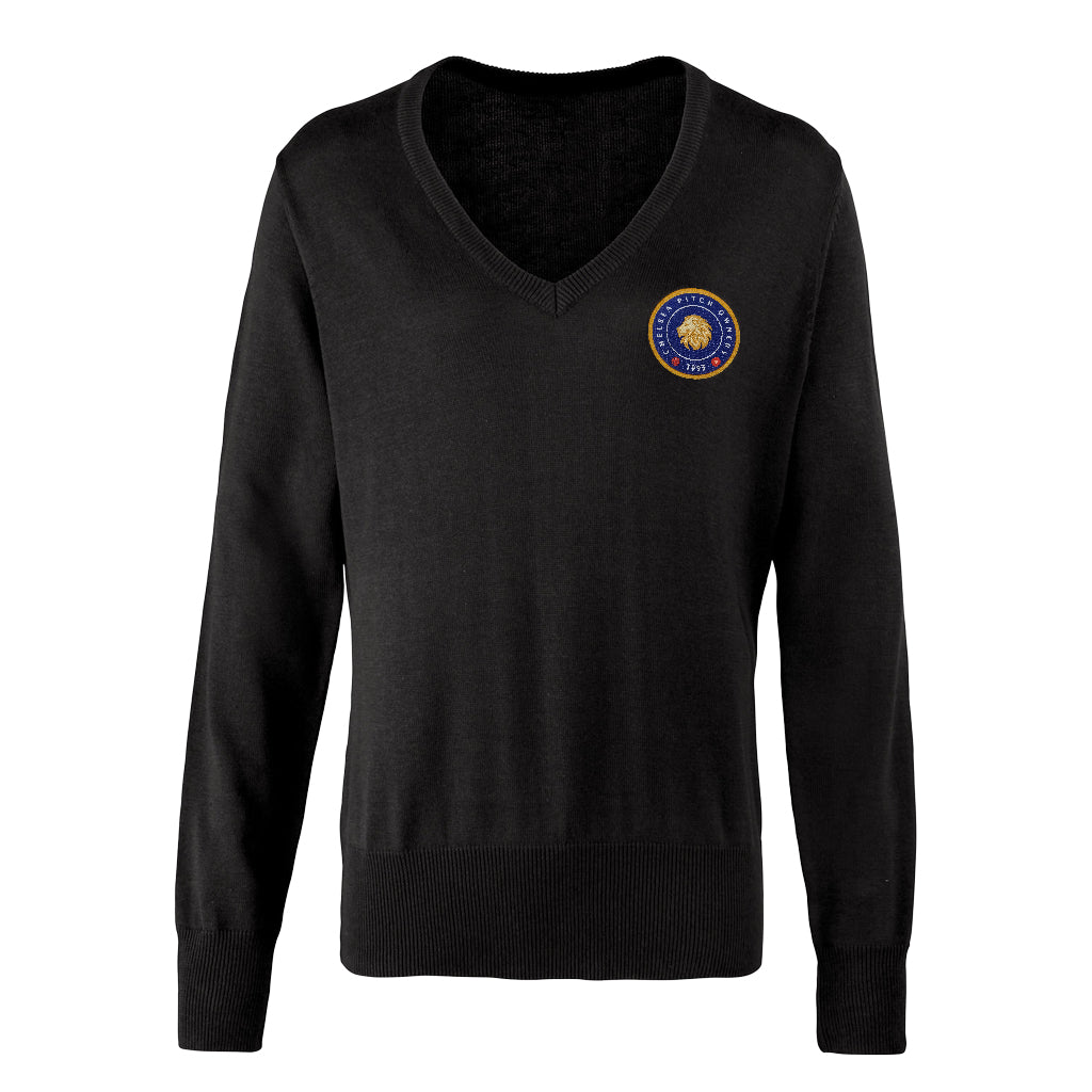 Chelsea Pitch Owners 1993 Womens V-Neck Knitted Sweater